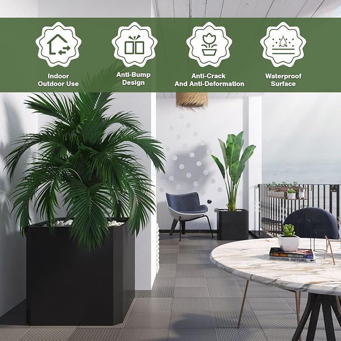 Metal Planter Box 24”L x 24"W x 24"H Large Square Steel Planter Box | Outdoor - Image 5