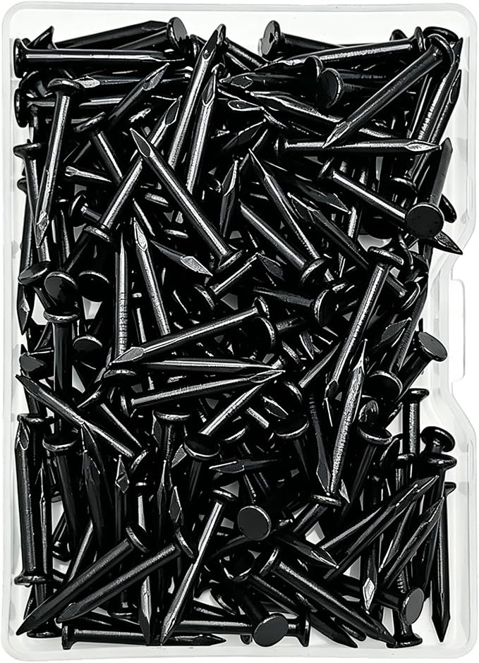 196Pcs 2/3 Inch Black Concrete Nails, Hardened Masonry Nails by ELOOGAA