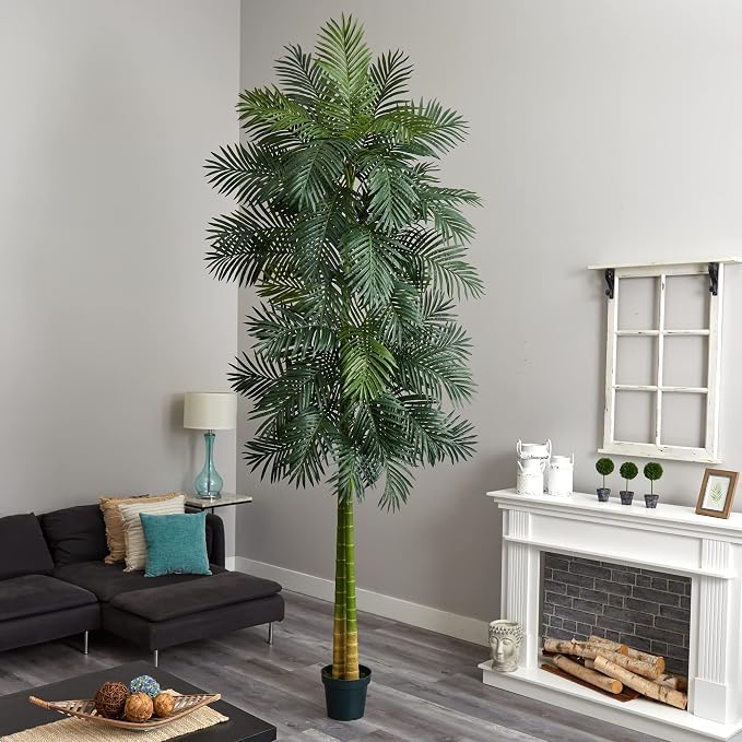 Nearly Natural 10ft. Double Stalk Golden Cane Artificial Palm Tree - Image 3