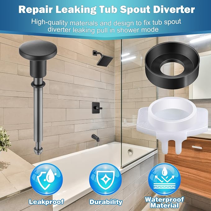 Enhon 2 Set Tub Spout Diverter Repair Kit | Includes 2 x Diverter Valve Stems - Image 6