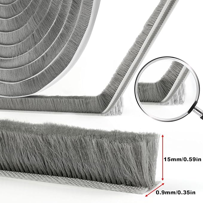 33 Ft Weather Stripping Door Seal, Self-Adhesive Door Insulation Strip | - Image 2