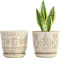 Gepege Ceramic Plant Pots, 6 Inch Indoor Planters by Gepege