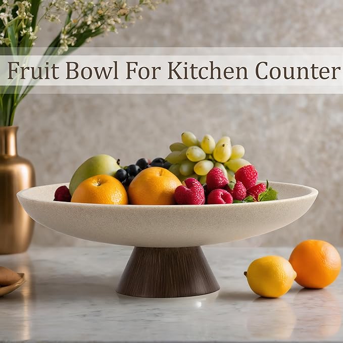 LIN CHUAN Large Decorative Bowl, Resin Pedestal Fruit Bowl, this stylish bowl - Image 3