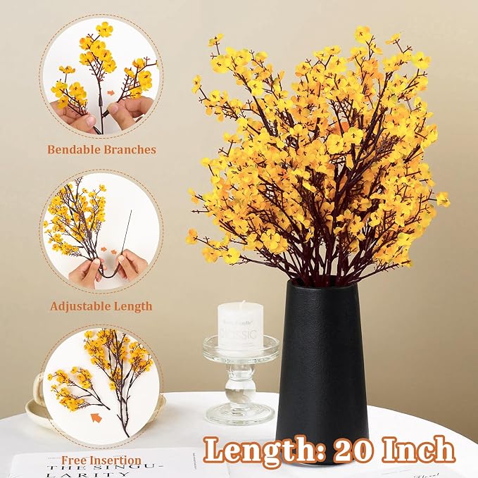 10 Pcs Fall Flowers, Real Touch Babys Breath Artificial Flowers, Full Baby - Image 3