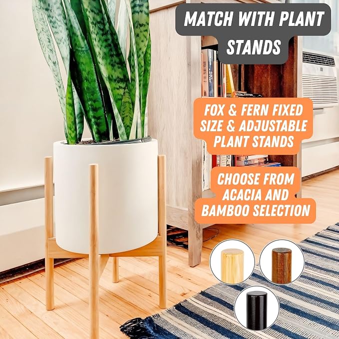 Fox & Fern Large Planter for Indoor or Outdoor, Matte White, 10 Inch | UV & - Image 7