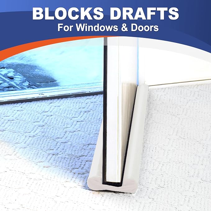 Twin Draft Guard Hug N Fit Dual Door Draft Stopper, 28–36 in, 1.5-in Tube | - Image 2