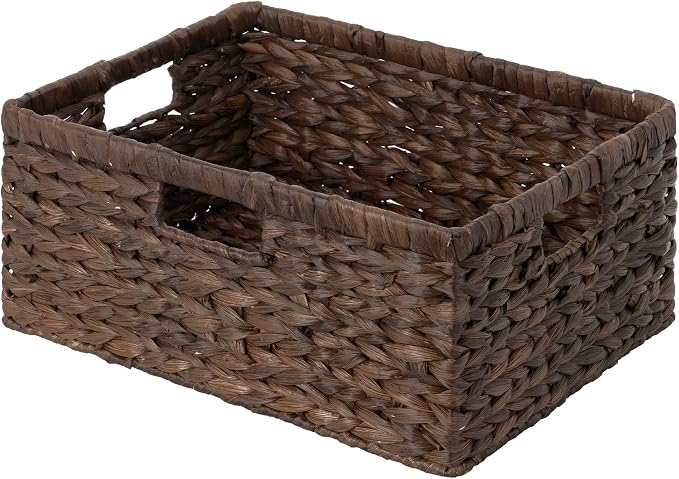 StorageWorks Large Wicker Baskets, Water Hyacinth Woven Baskets, Wicker Storage by StorageWorks