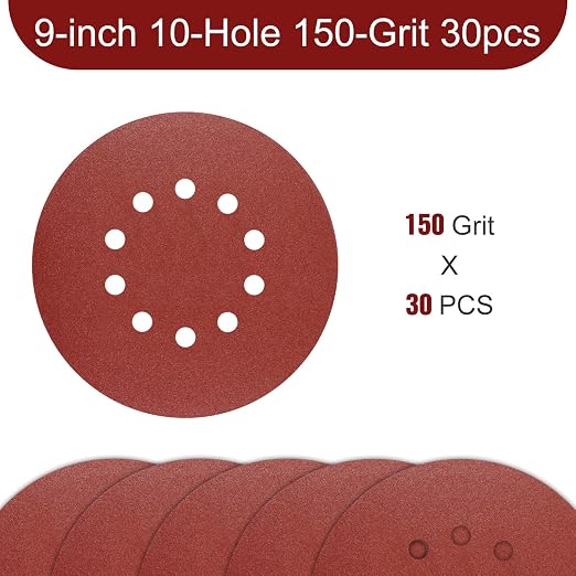9 Inch 10 Holes Sanding Disc 150 Grit Drywall Sandpaper 30PCS - Image 2