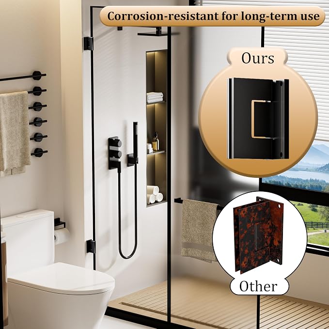 Alise Glass Shower Door Hinge, 90° Hinge - Image 8