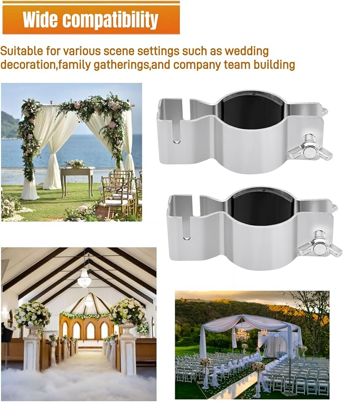 2 Pcs Adjustable Pipe and Drape Clamps 1.5" or 2" Brackets Stand | - Image 2