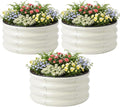 3 Pcs 2x2x1ft Round Galvanized Raised Garden Bed Kit Outdoor, Metal Planter Box by snugniture