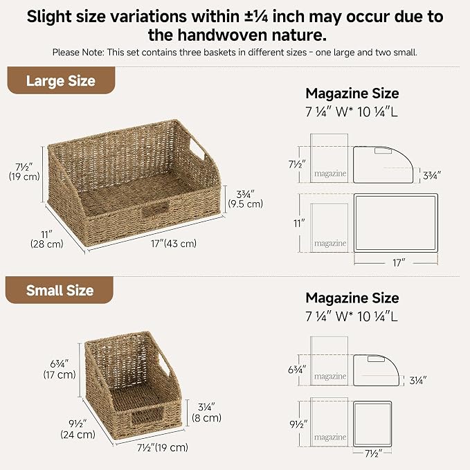 StorageWorks Seagrass Storage Baskets, Pantry Organizers and Storage, Wicker - Image 2