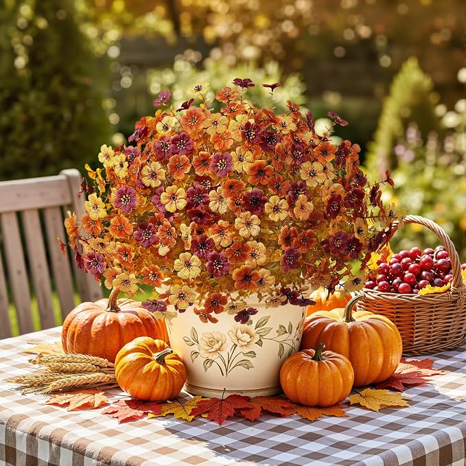 Alupssuc 48 Bundles Artificial Fall Flowers, UV Resistant Faux Mums Porch | - Image 7