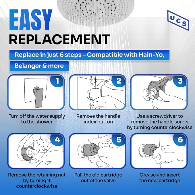 Hain-Yo HJ-40 JL01GJ 40mm Original Shower Faucet Cartridge Replacement | - Image 3