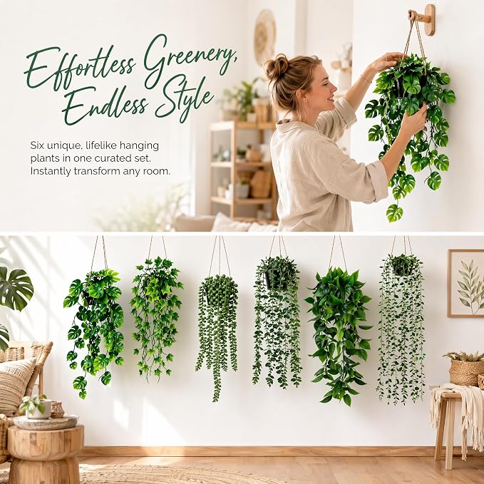 KIRIFLY Fake Plants Artificial Indoor Faux Hanging Plants Greenery Eucalyptus - Image 2