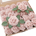 Artificial Flowers 25pcs Real Looking Shabby Blush Foam Fake Roses by Floroom