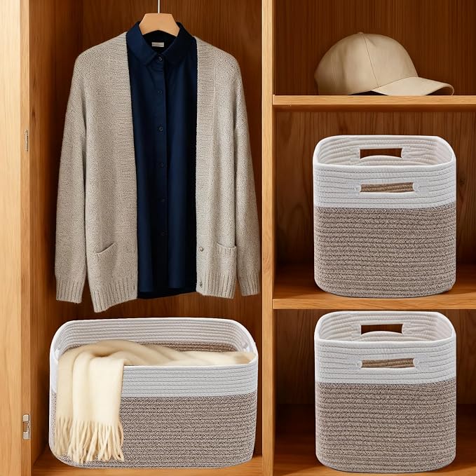 3 Pack Woven Baskets, Storage Baskets - Image 8