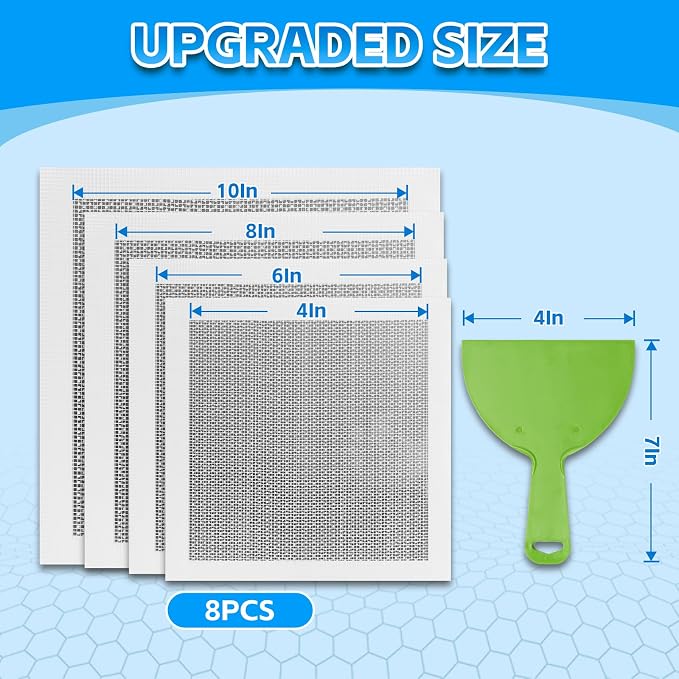 Wall Repair Patch Kit Upgraded Size, 8 Psc 10/8/6/4 inch Self Adhesive Pieces - Image 2