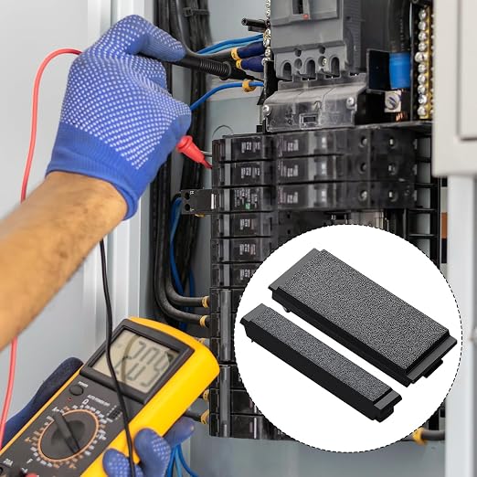 12 Pack Breaker Filler Plate 1/2 Inch 1 Inch Wide Black Electric Panel Cover - Image 3