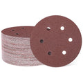 HARFINGTON 100 Pcs 6 Inch Sanding Discs 60 Grit Red Aluminum Oxide 6 Hole | by HARFINGTON