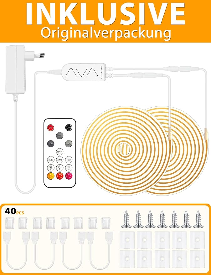 Lamomo COB LED Strip Lights 65.6Ft, 2 Roll Natural White Dimmable Self-Adhesive - Image 5