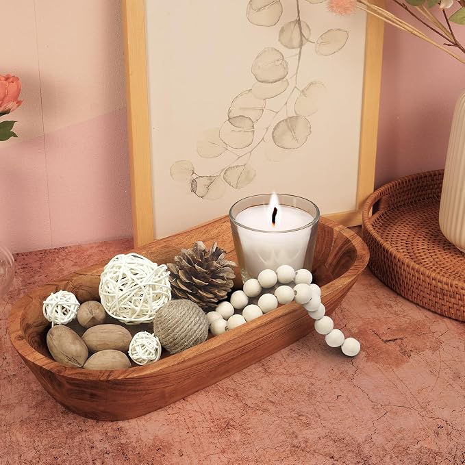 Wooden Dough Bowl – Handmade Decorative Bowls - Image 7