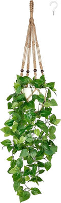 Mkono Fake Hanging Plant, Macrame Hanger by Mkono