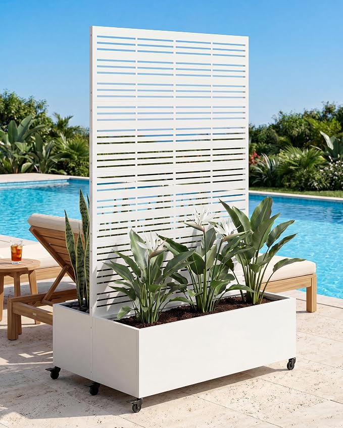 Louvered Privacy Planter Box by %E2%80%8B%E3%85%A4
