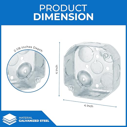 4” Welded Octagon Steel Electrical Box| 2-1/8" Deep Box - Image 3
