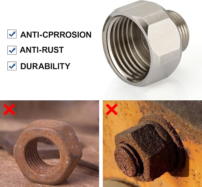 1/2 to 3/8 Water Line Adapter, 4 Pack Brass Compression Pipe Fittings | 1/2 - Image 5