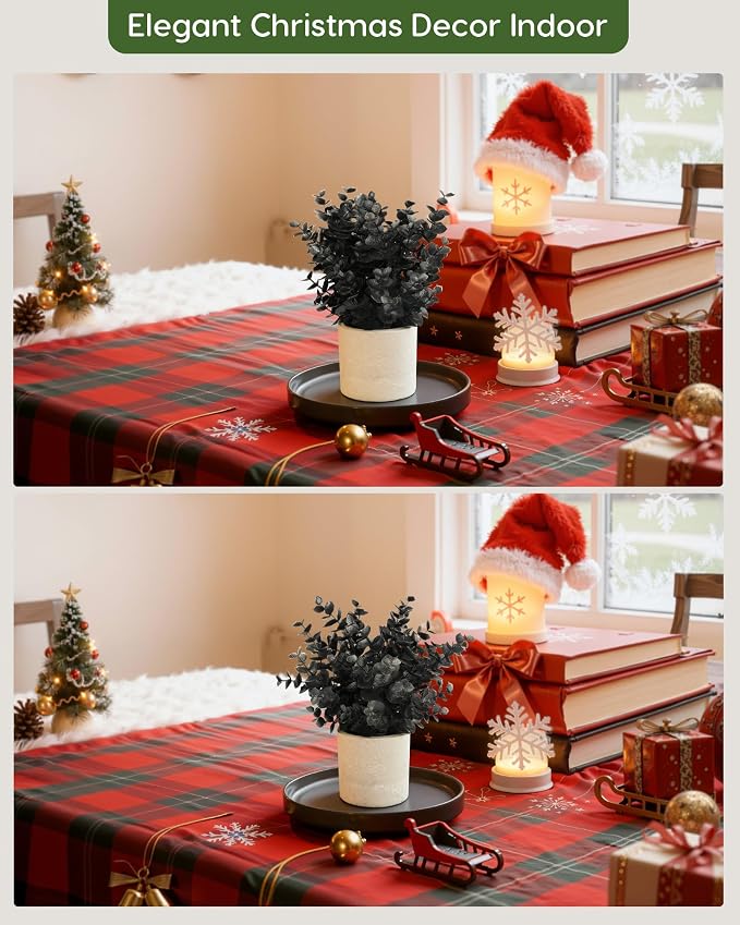 Velener 2 PCS Small Fake Eucalyptus Plant Artificial Potted Plants Indoor - Image 4