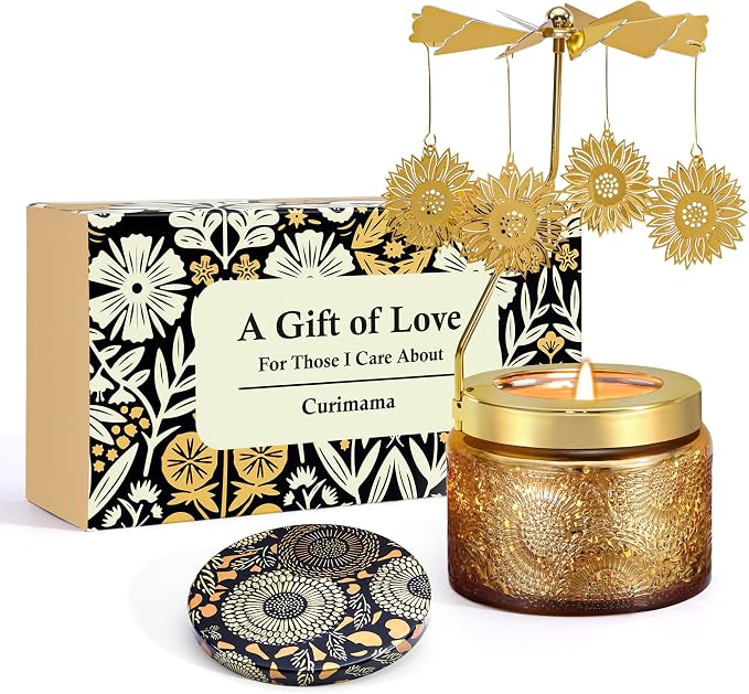 Curimama Rose Sunflower Rotating Scented Candle Gift by Curimama
