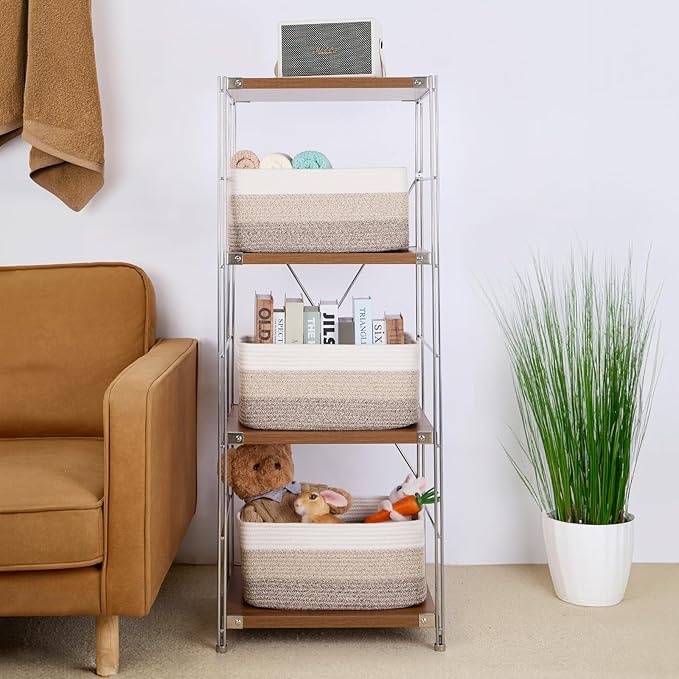 MiniArk Large Storage Baskets for Organizing, Baby Nursery, Toy Bins Box - Image 4