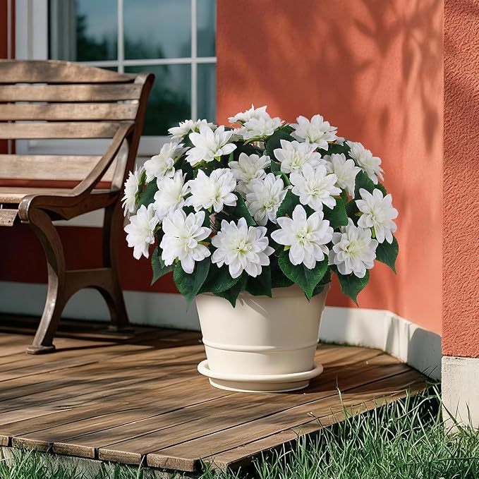 2 Set Artificial Dahlia Topiary Ball Trees - Image 4