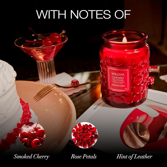 VOLUSPA Cherry Gloss 18 oz Scented Coconut Wax Candle - Image 3