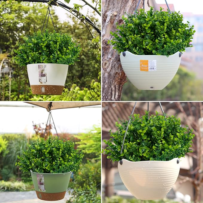 Lnoicy Artificial Greenery Plants Outdoor UV Resistant Fake Plants Boxwood - Image 4