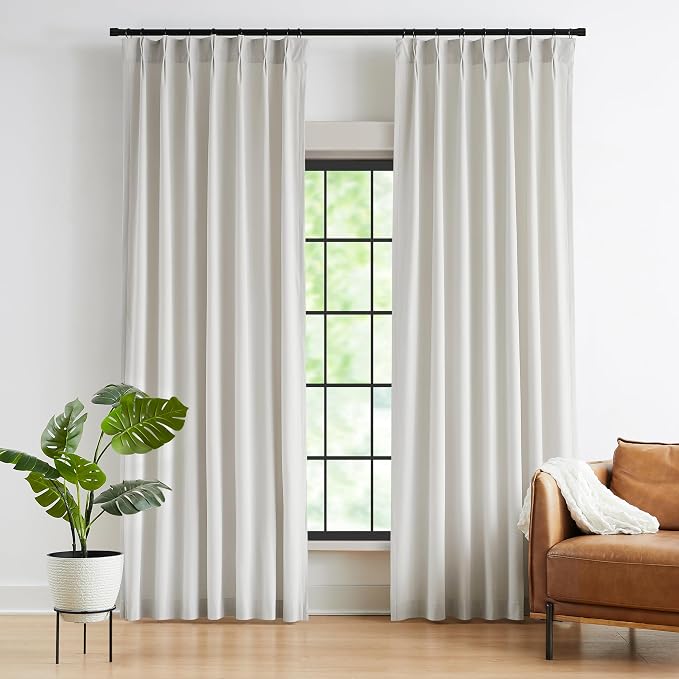 Kayne Studio Grayish White Velvet Pinch Pleated Back Tab Curtains 120 Inch | - Image 7