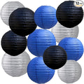 BEISHIDA Blue Black Silver Paper Lanterns 6/8/10/12 Inch Round Chinese Lamp | by Beishida