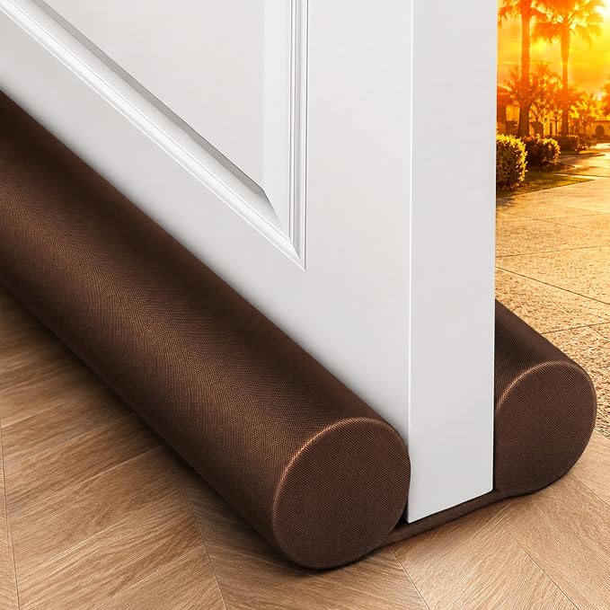 MAXTID Brown Door Draft Stoppers, Adjustable 32"-38", Double Sided, Insulation by MAXTID