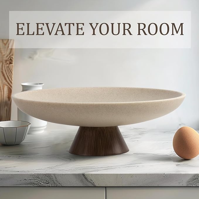 LIN CHUAN Large Decorative Bowl, Resin Pedestal Fruit Bowl, this stylish bowl - Image 6