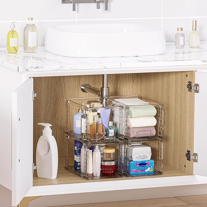 Vtopmart 4 Pack Large Stackable Storage Drawers, Medicine Organization - Image 2