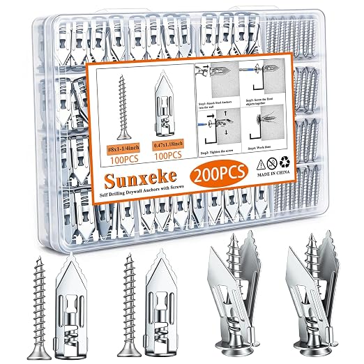 200 Pcs Self Drilling Drywall Anchors by Brandquality-Trustworthy