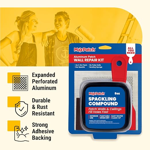MaxPatch® Drywall Repair Kit, 4-Piece Set – Includes Self-Adhesive Aluminum - Image 3