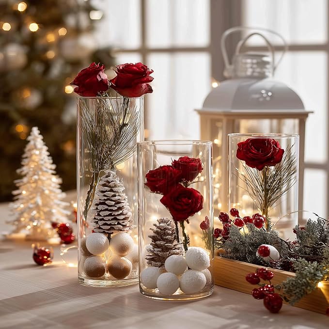 SUPMIND 12P Cylinder Vases for Table Centerpieces, 6inch Glass Flower Vases | - Image 4