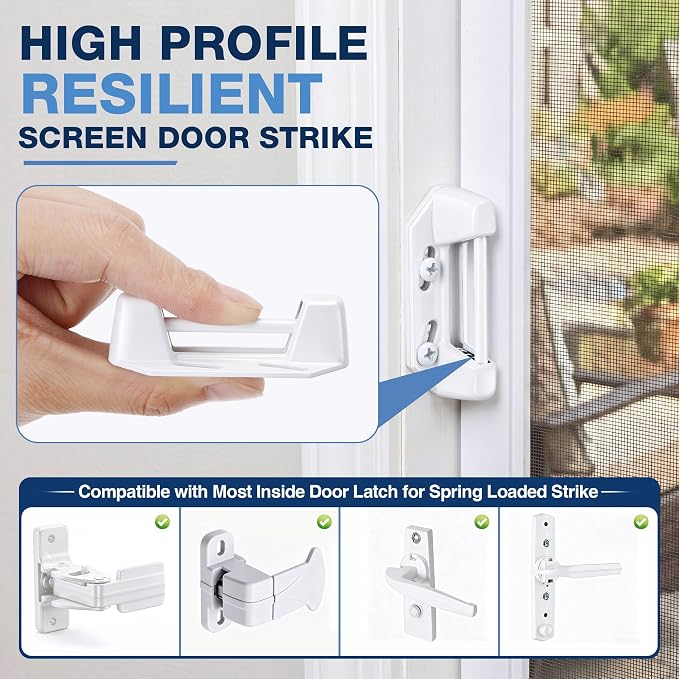 Enhon 1 Pack Screen Door Spring Strike Plate | Spring Loaded Screen and Storm - Image 2