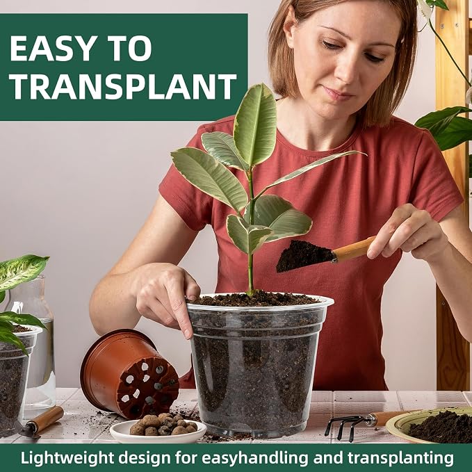 40 Pack10 & 8 Inch Large Clear Nursery Pots - Image 5
