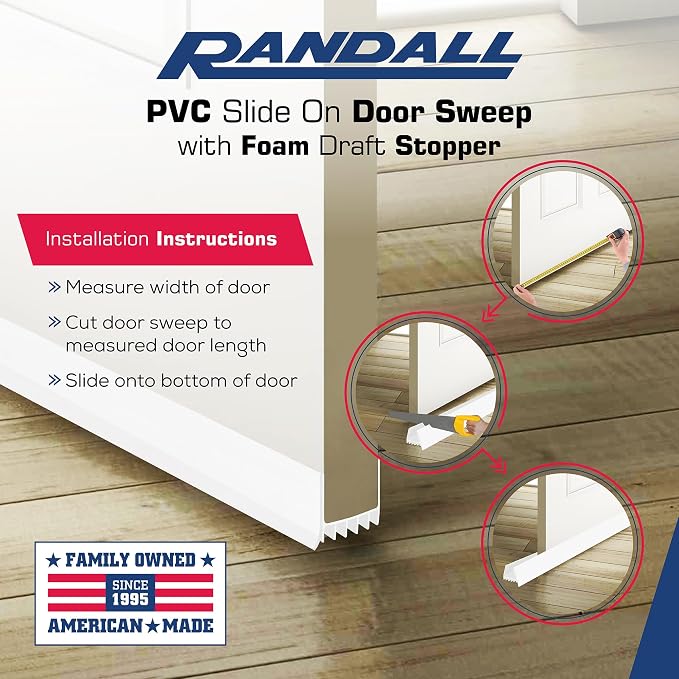 PVC Slide on Door Sweep with Foam Draft Stopper/Sweep - Image 6