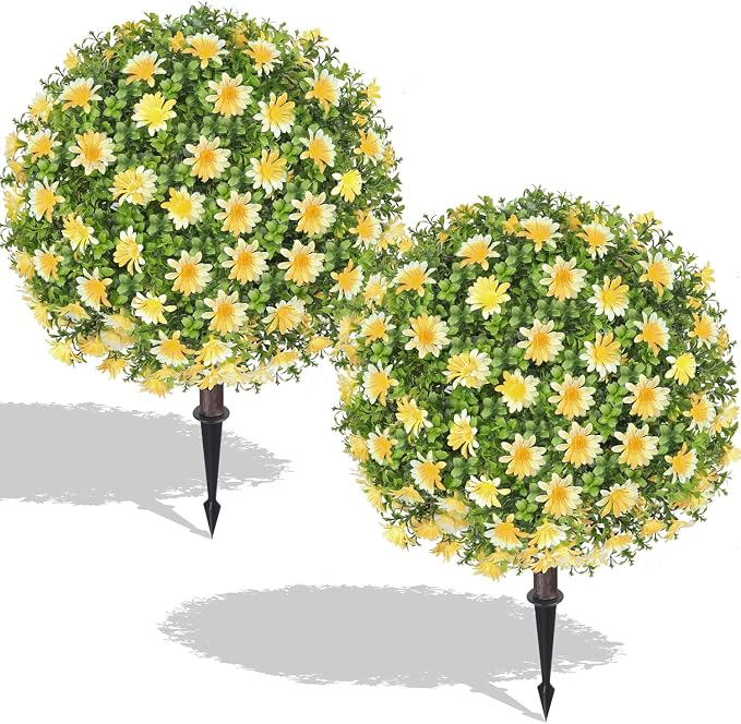 Artificial Yellow Boxwood Topiary Ball Tree by Unknown