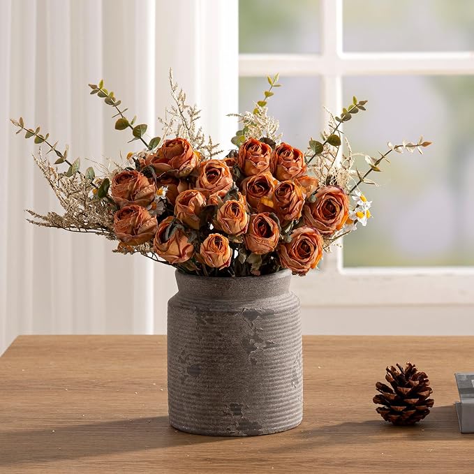 Ceramic Flower Vase 6.5 inch Farmhouse Rustic Vase - Image 8