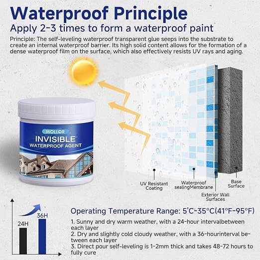 Transparent Waterproof Adhesive, 35oz Leak Invisible Waterproof Sealant - Image 2